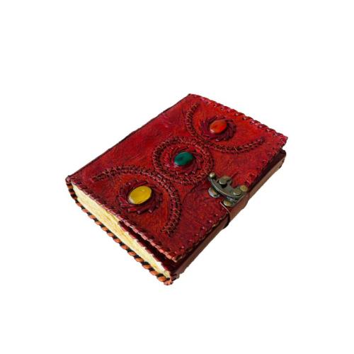 Mystic Hand Leather Journal Vintage Gothic Palm Design Blank Deckle Edge Pages Spiritual Writing Notebook for Journaling Sketching Travel Notes and Unique Gift